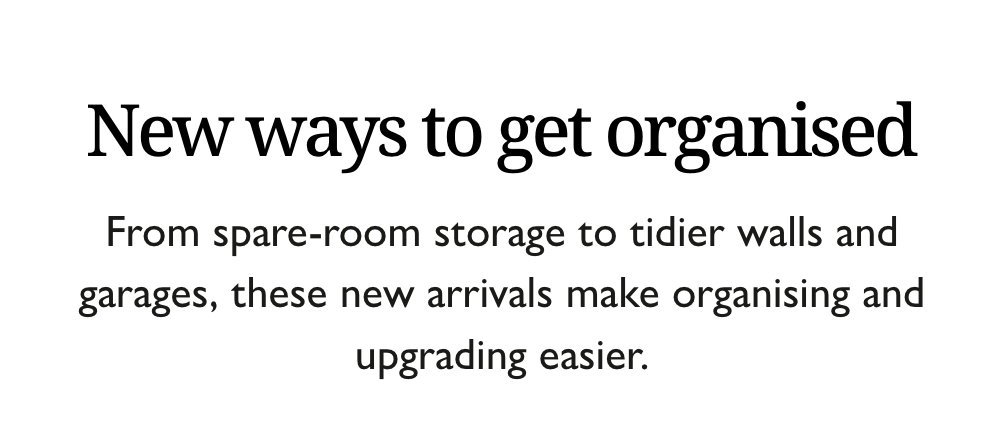 New ways to get organised