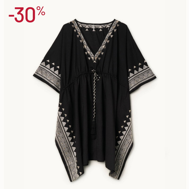 Abito Corto A Kimono Con Coulisse