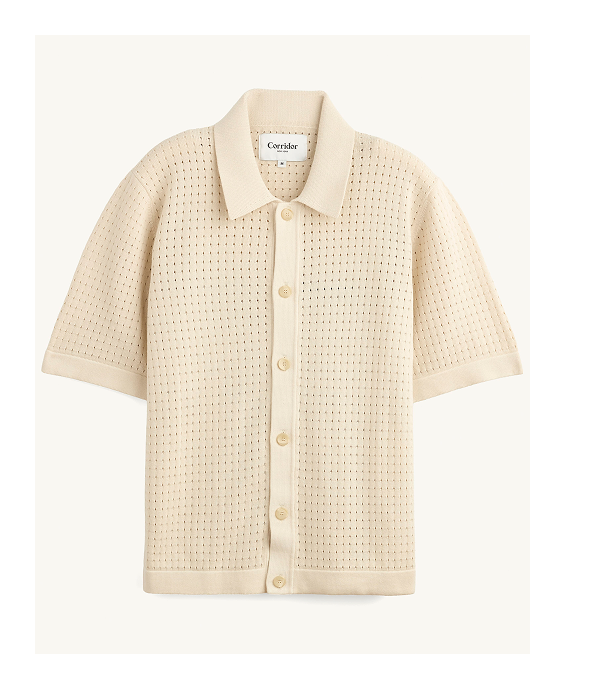 Pointelle Knit Shirt - Natural