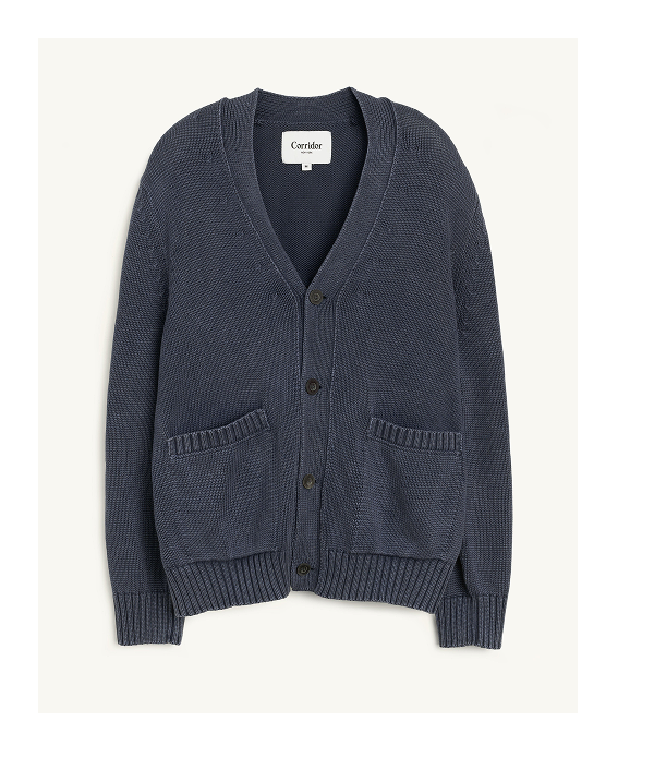 Acid Wash Cardigan - Midnight