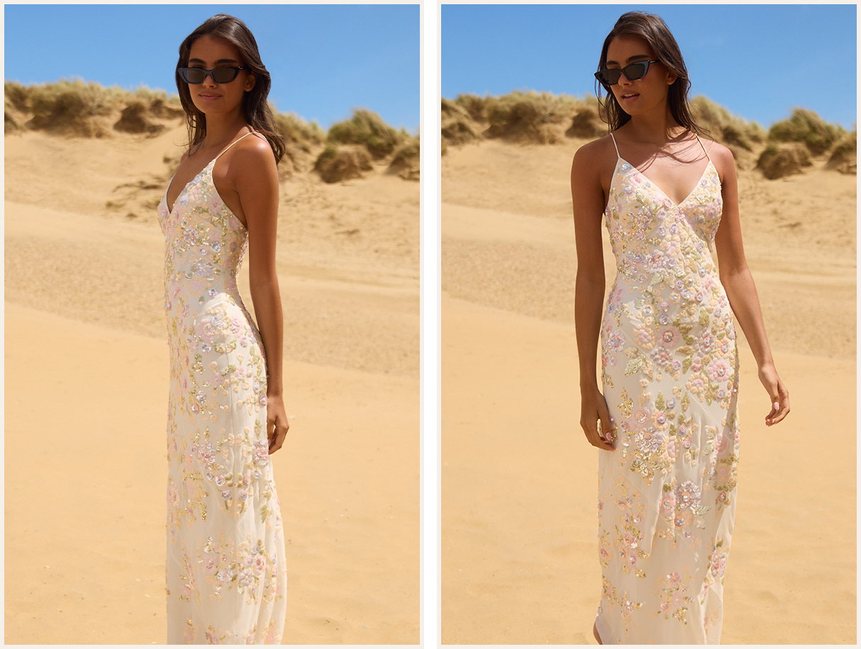 Sequin Paradise Georgette Cami Gown