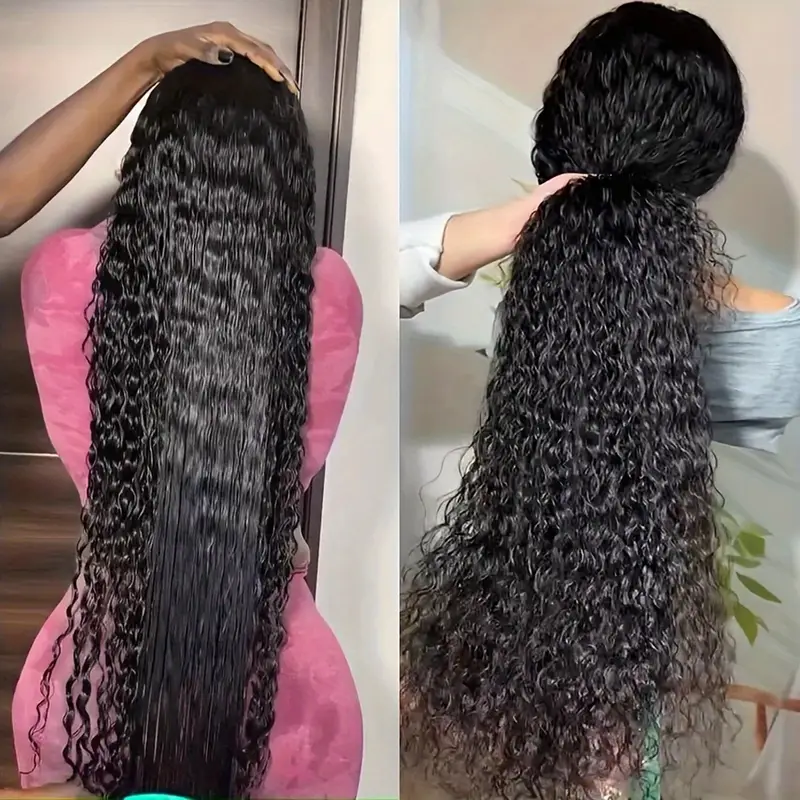 Pre Cut Lace Wig Deep Wave Human Hair 26 Inch 13x6 HD Lace Frontal Wigs for Women Deep Curly Glueless Wigs