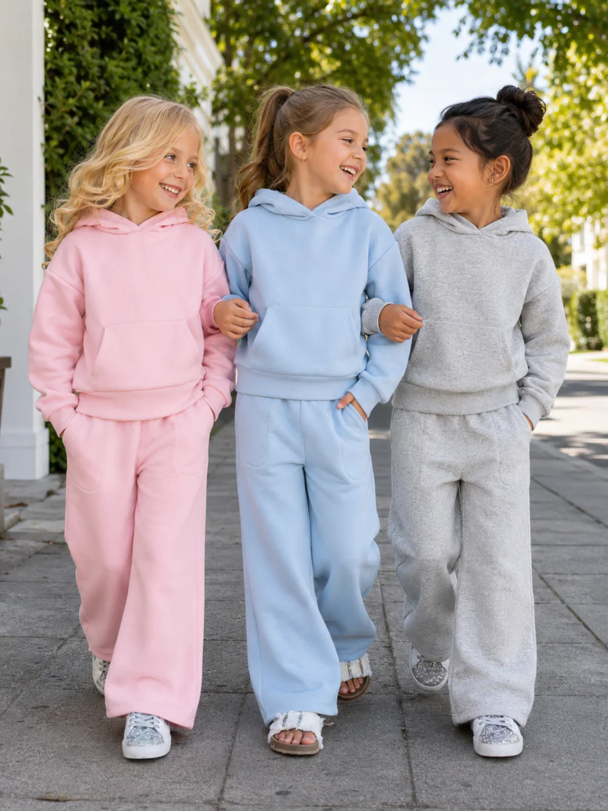 Image of Fleece Hoodie & Wide-Leg Sweatpant Set