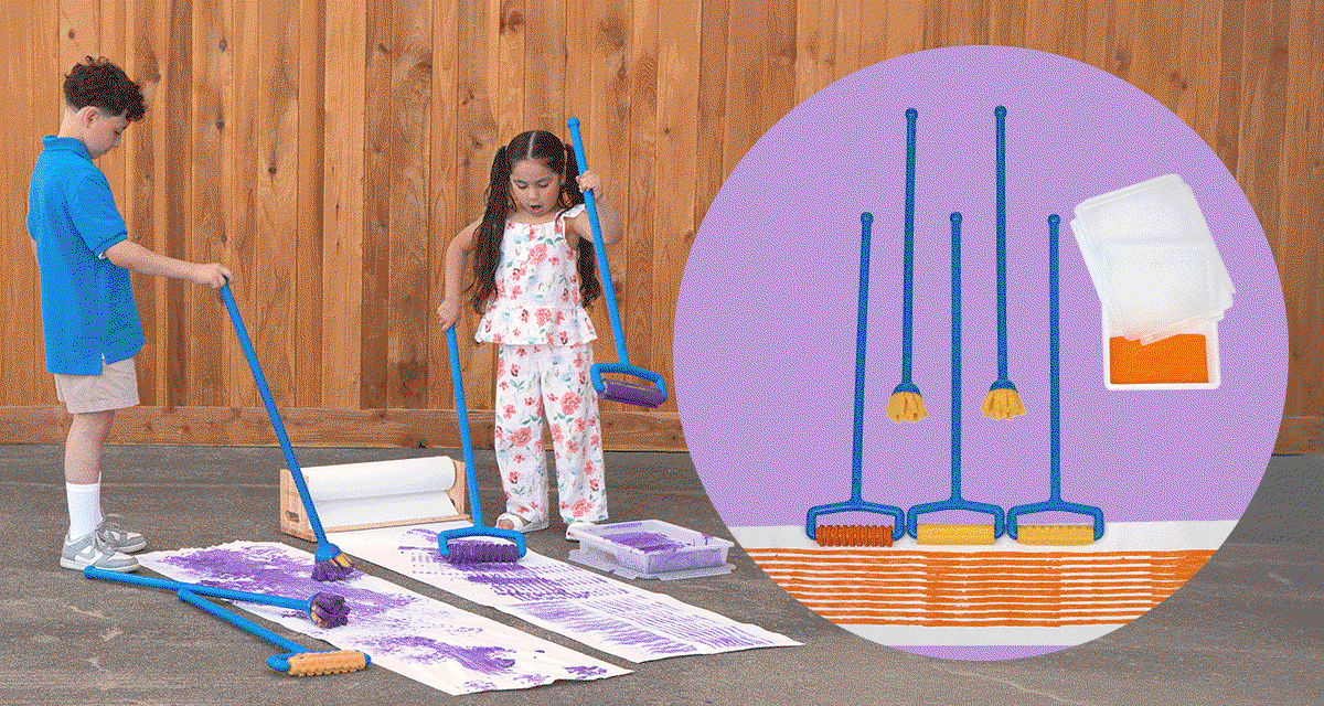 Colorations® Long Handle Rollers, Giant Brushes & Reusable Paint Tray Kit