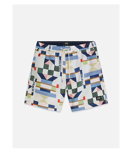 Printed Mid-Length Swim Shorts