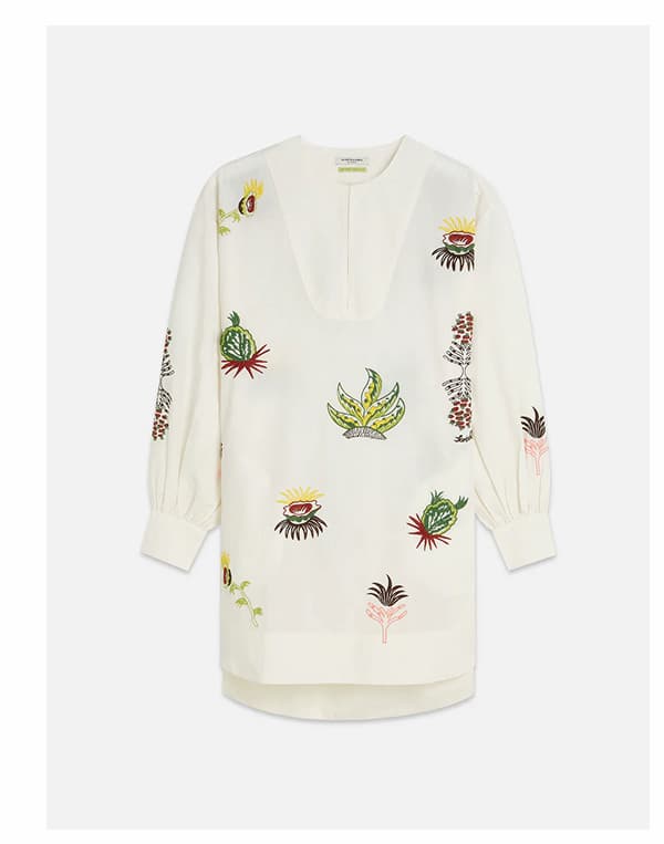 Embroidered Short Bib Dress