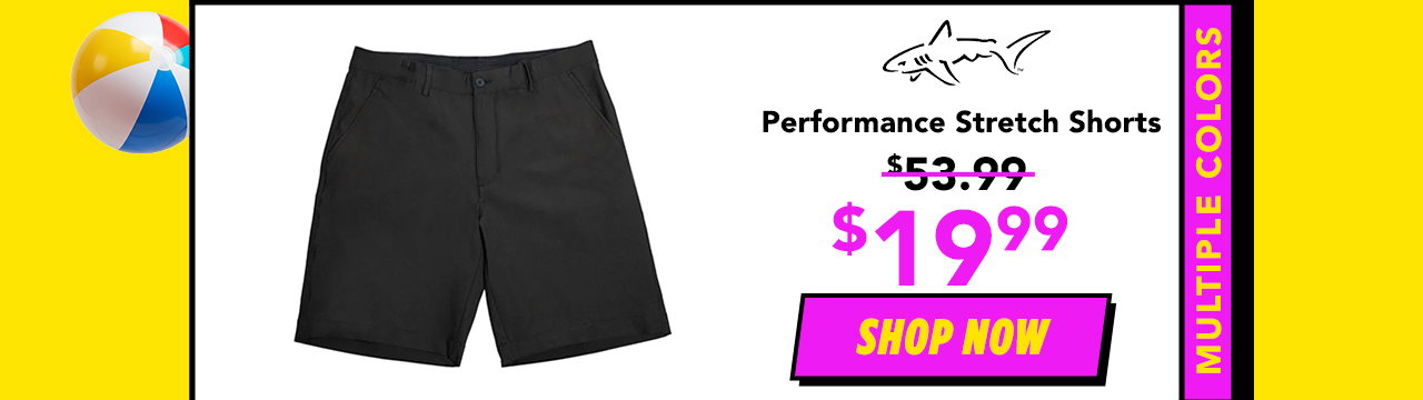 Greg Norman Flat Front Performance Stretch 8.5 Inch Golf Shorts