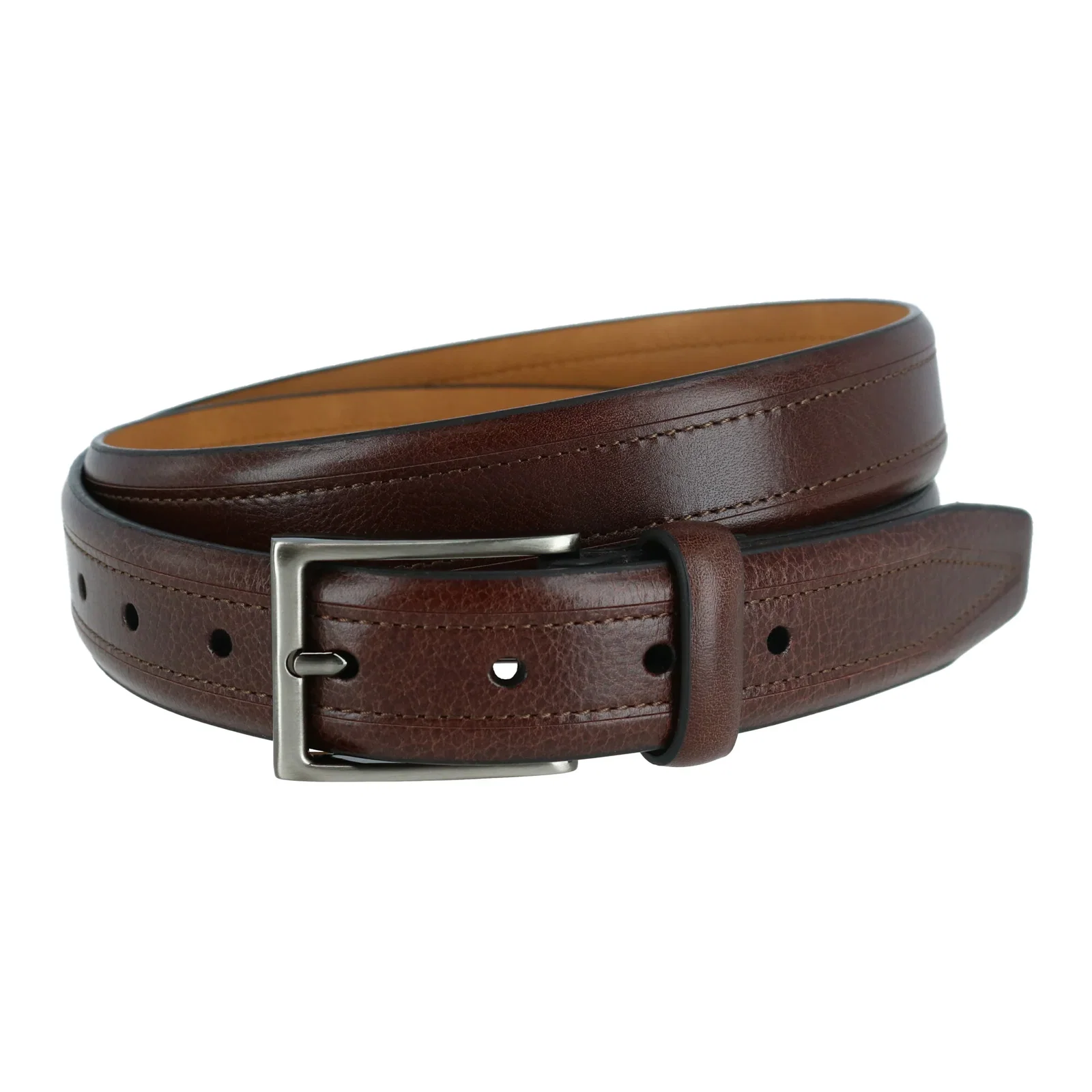 Image of Stitch Detail Leather Belt