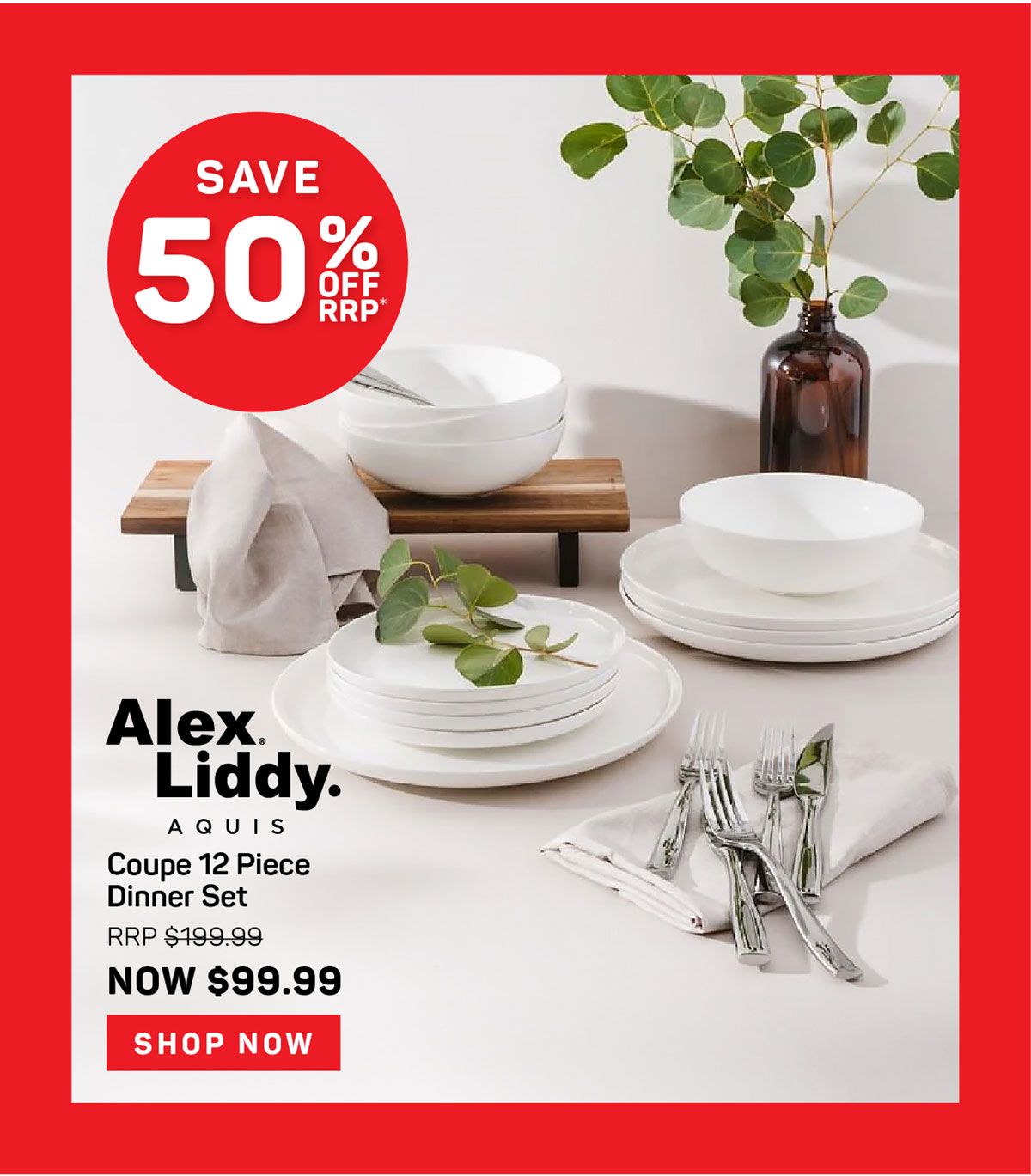 Alex Liddy Aquis Coupe 12 Piece Dinner Set