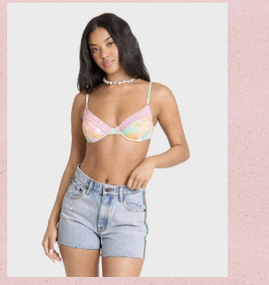 Sling Trim Denim Shorts