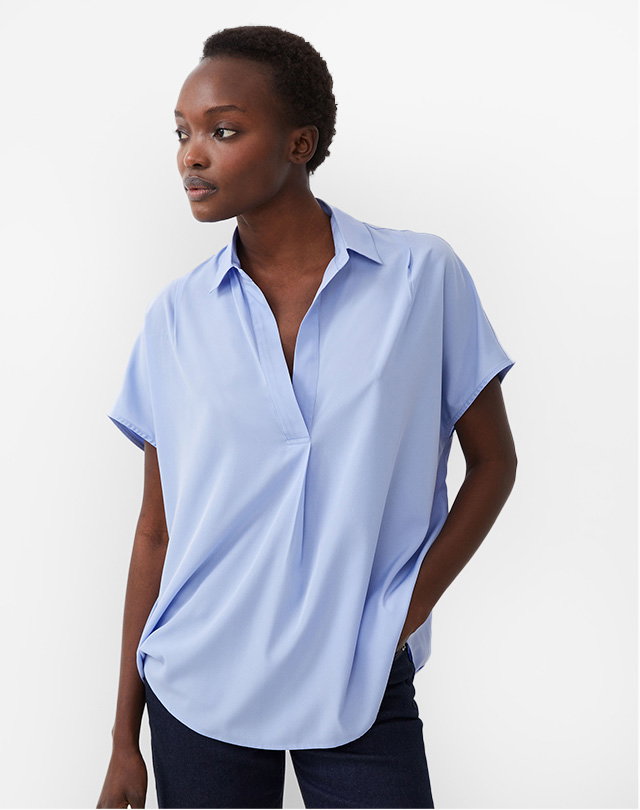 Crepe Light Recycled Popover Shirt