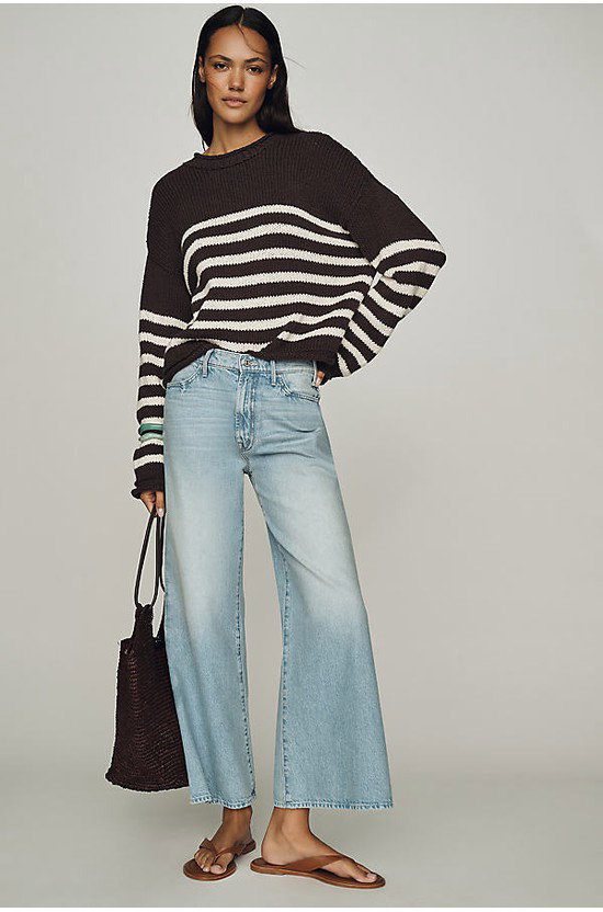 MOTHER Hustler Roller Ankle High-Rise Wide-Leg Jeans