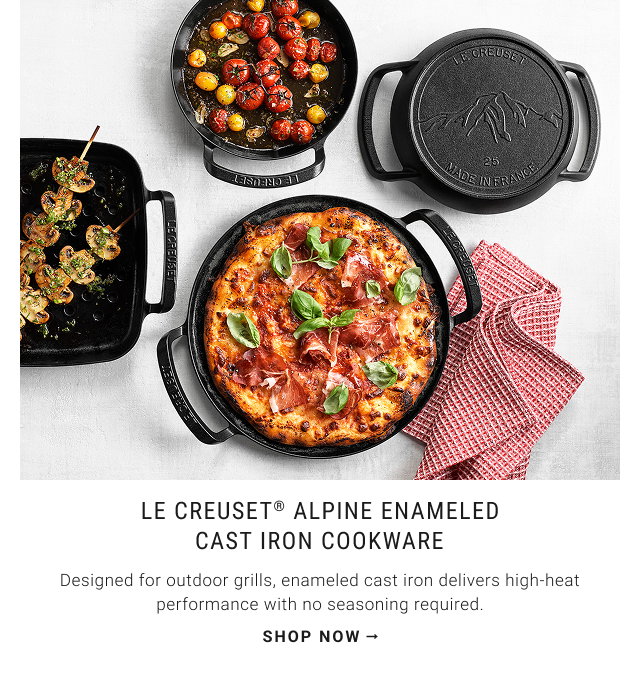 Le Creuset® Alpine Enameled Cast Iron COOKWARE - Designed for outdoor grills, enameled cast iron delivers high-heat performance with no seasoning required. - shop now