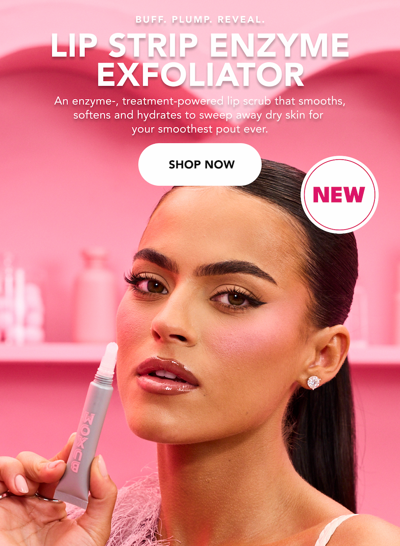 Sarah Jane Nader holding Lip Strip Enzyme Exfoliator