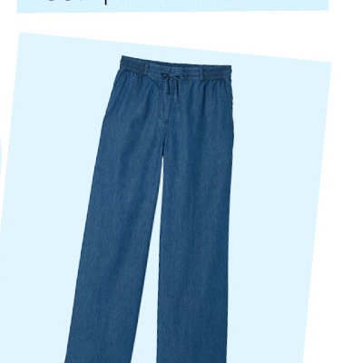 Cotton wide leg trousers