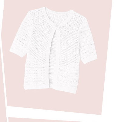 Pointelle cotton cardigan