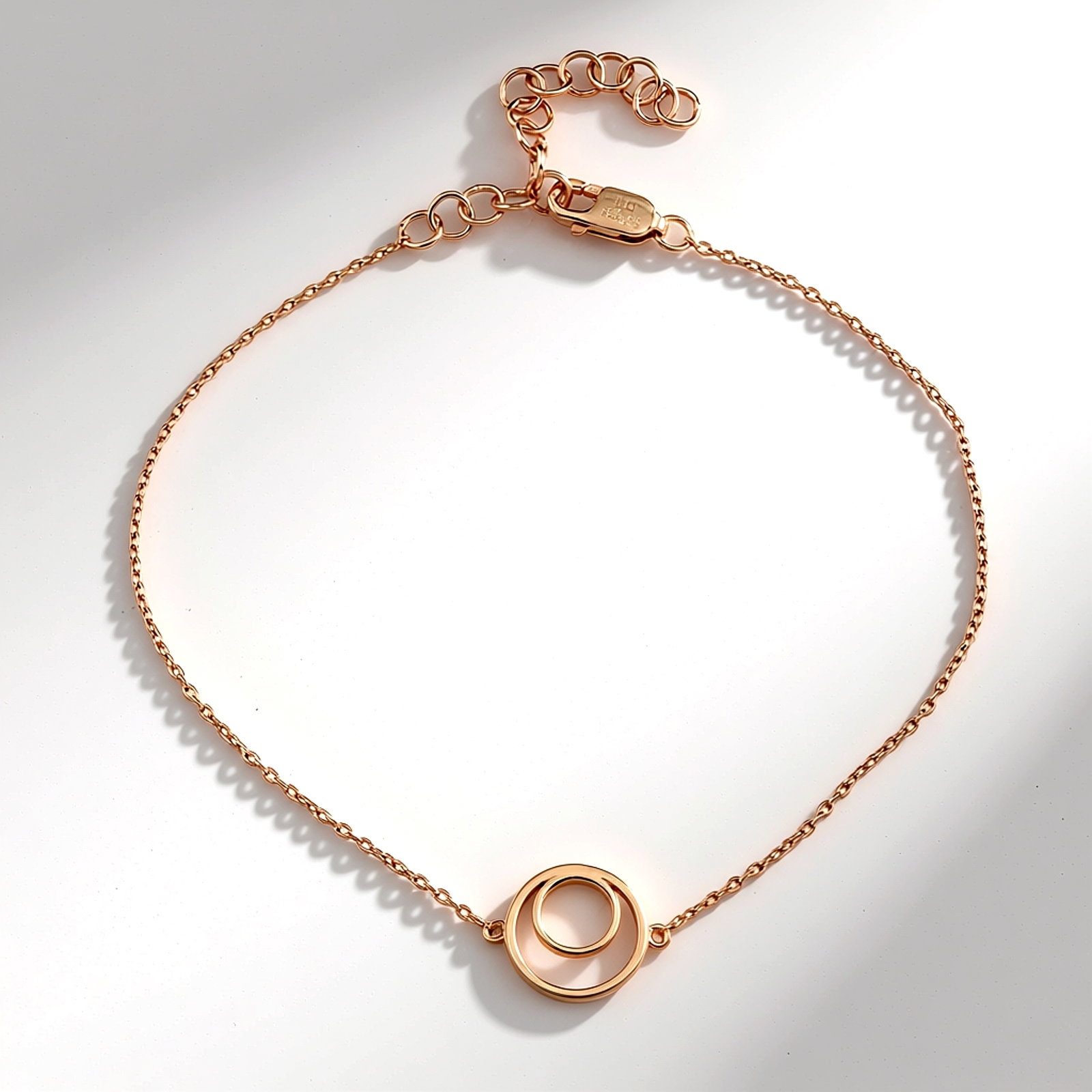 Zilveren Ring met Roségouden Plating en Witte Cambodjaanse Zirkonen – 0,16 ct Geometrisch