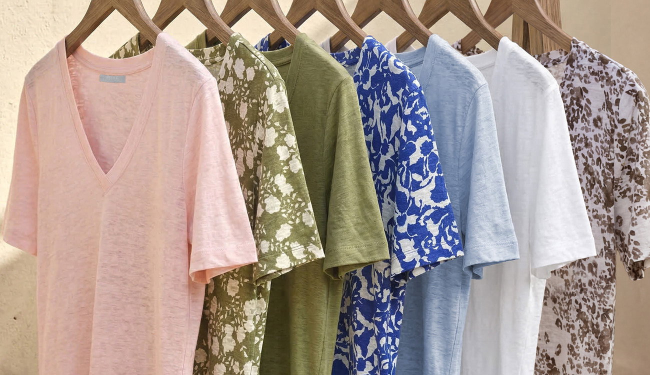Linen Short Sleeve V Neck T-Shirt