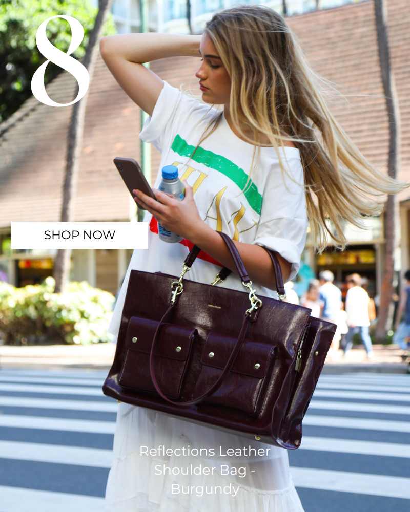 Reflections Leather Shoulder Bag - Burgundy