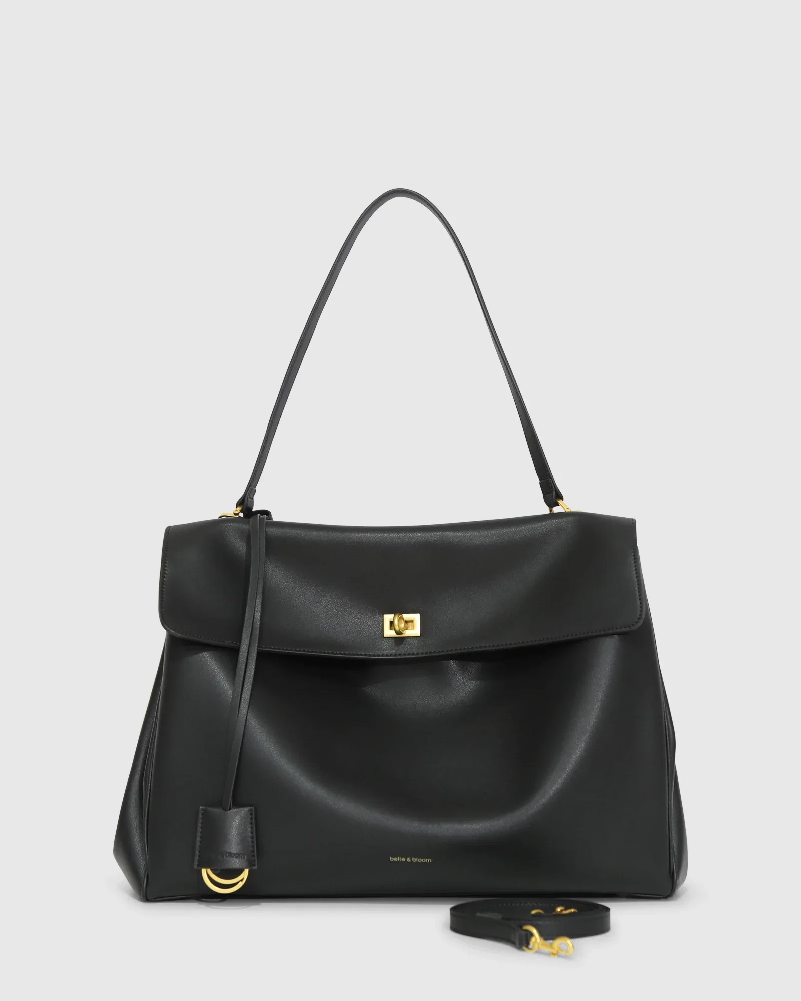 Image of Skyfall Leather Shoulder Bag - Black