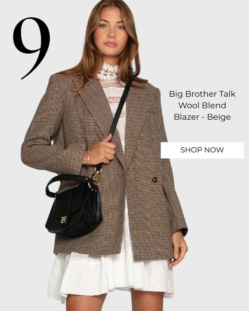 Big Brother Talk Wool Blend Blazer - Beige