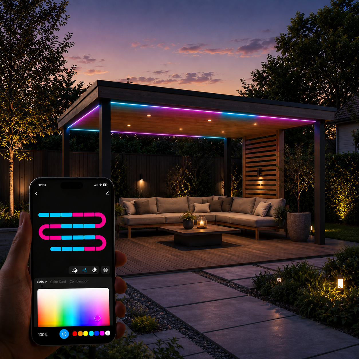 Liora LED strip controllable via smartphone