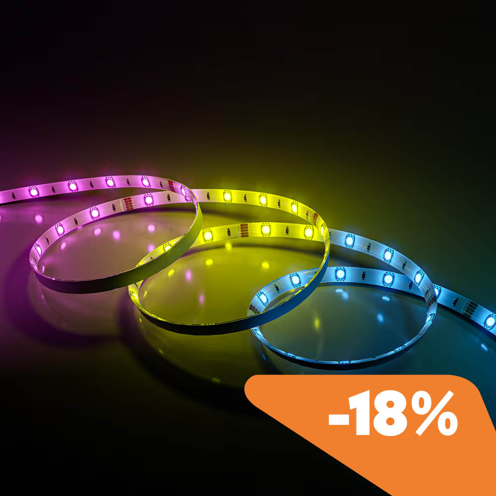 Liora Smart LED Strip 5m - WiFi & Bluetooth - RBGIC - With remote control - IP44 for indoor and outdoor use - SMD 5050 - 30 LEDs/m