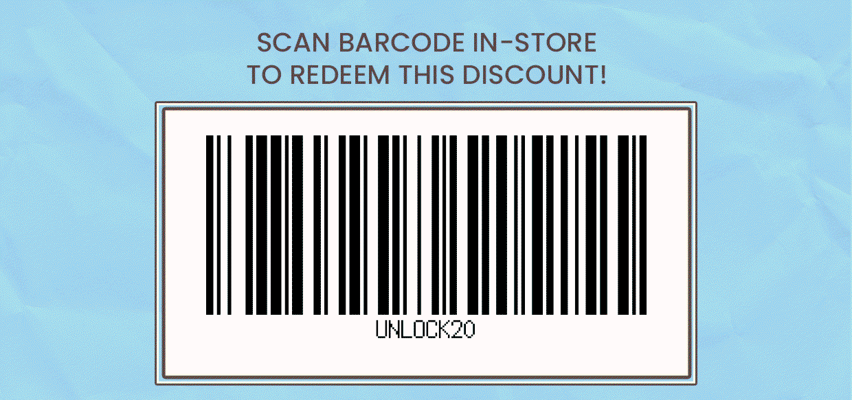 Scan the barcode in-store to claim your discount
