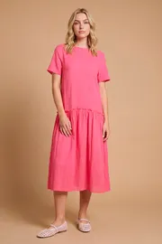 Dropped Waist Tshirt Midi Dress