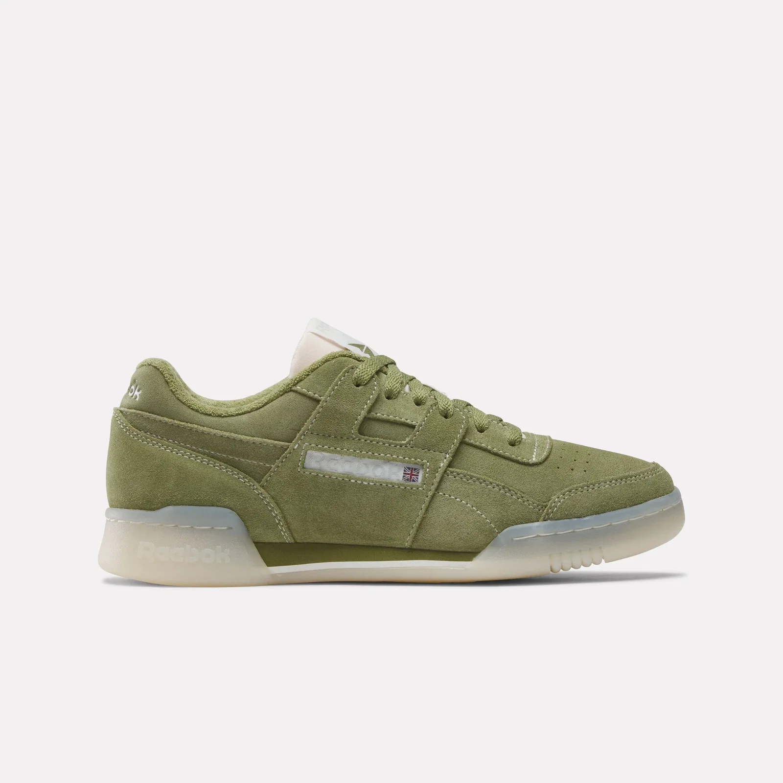 Image of REEBOK FOOTWEAR UNISEX Workout Plus Shoes GRITGREEN/CHALK/ALABASTER