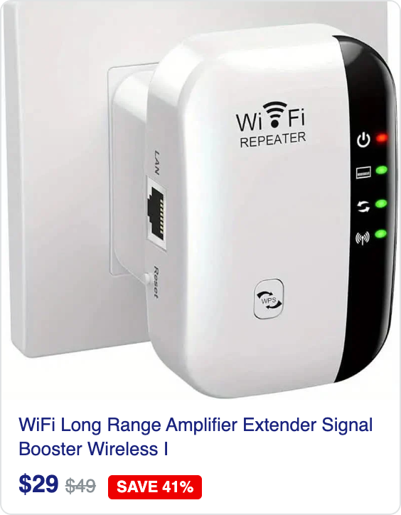 WiFi Long Range Amplifier Extender Signal Booster Wireless Internet Repeater with Ethernet Port