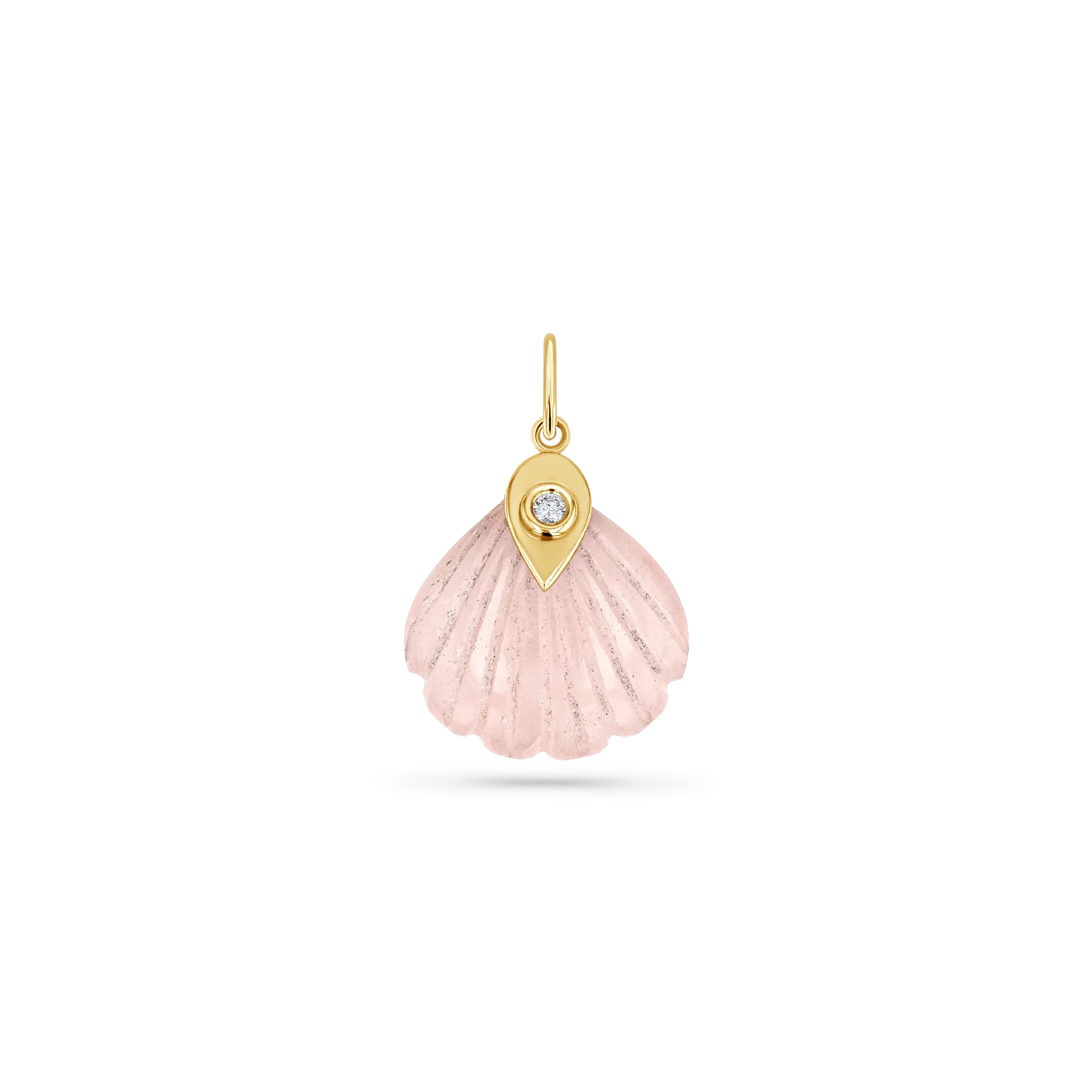 Image of Venus Rose Quartz Shell Diamond Charm