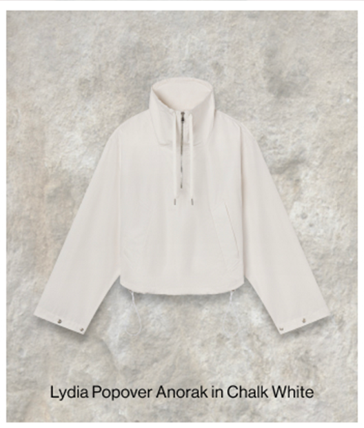 Lydia Popover Anorak in Chalk White