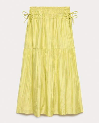 Per Una Ruched Waist Midi Tiered Skirt