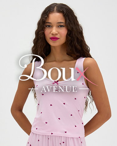 Model wearing Boux Avenue Modal Rich Heart Print Pyjama Set