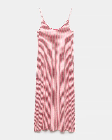 Printed Jersey Midaxi Beach Dress in Red Mix