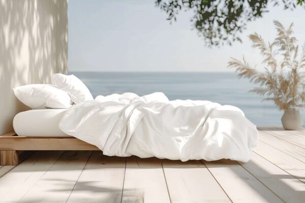 Veterans Day Sale — organic percale duvet cover in classic white