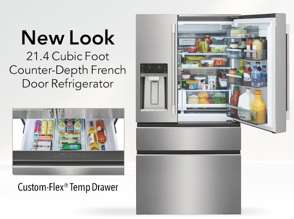 NEW LOOK - Frigidaire Professional 21.4 Cu. Ft. Counter-Depth 4-Door French Door Refrigerator 36-Inch Wide in Smudge-Proof Stainless Steel
