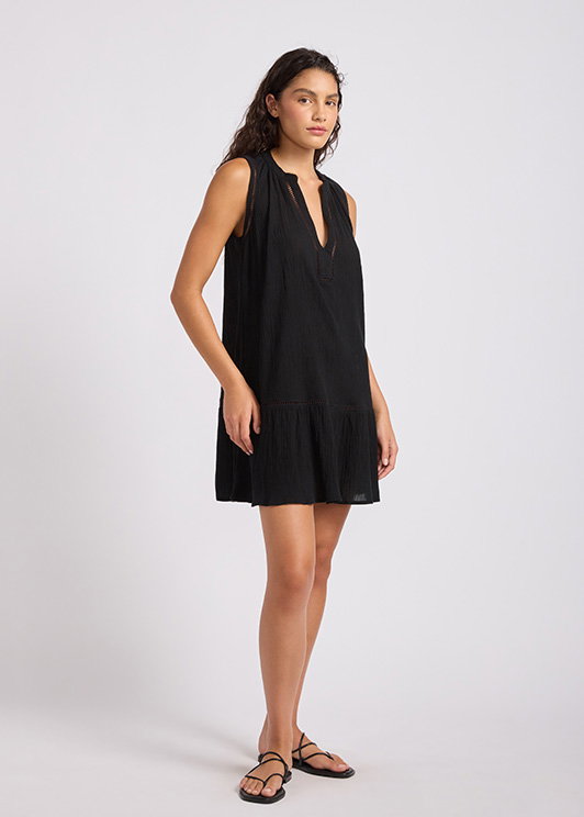 Crinkle Gauze Ladder Dress