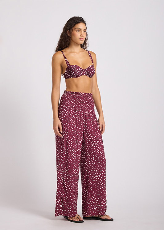 Dolce Dot Shirred Waist Pant