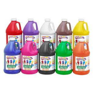Image of Colorations® Paraben-Free Simply Washable Tempera Paint - Set of 10, ½ Gallons