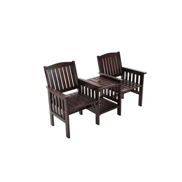 Garden Bench Chair Table Love Seat Wooden Charcoal