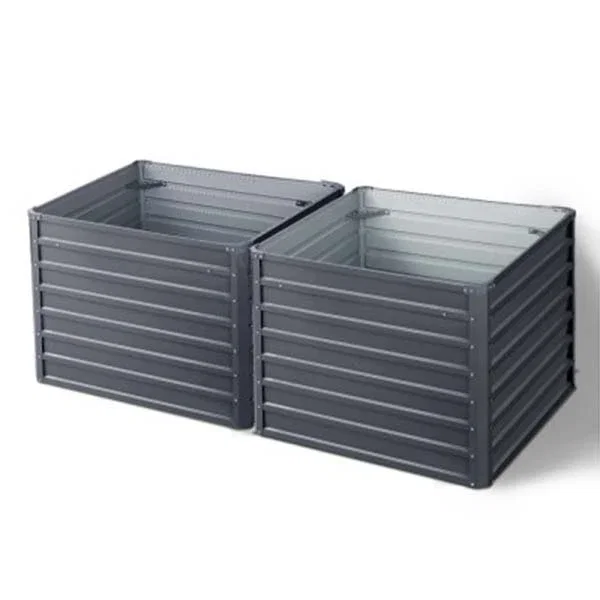 Greenfingers 2 Pcs 100X100X77Cm Galvanised Instant Planter