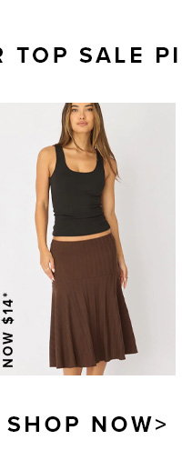 Brown Midi Skirt Elastic Waist Jacquard Rib Knit Lined