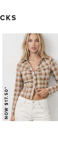 Brown Check Skinny Fit Long Sleeve Collared Shirt