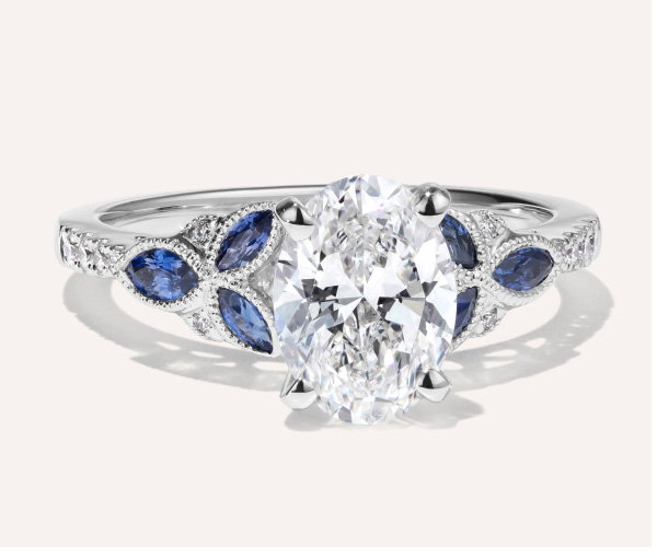 Sapphire Petals Engagement Ring