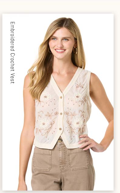 Shop Embroidered Crochet Vest