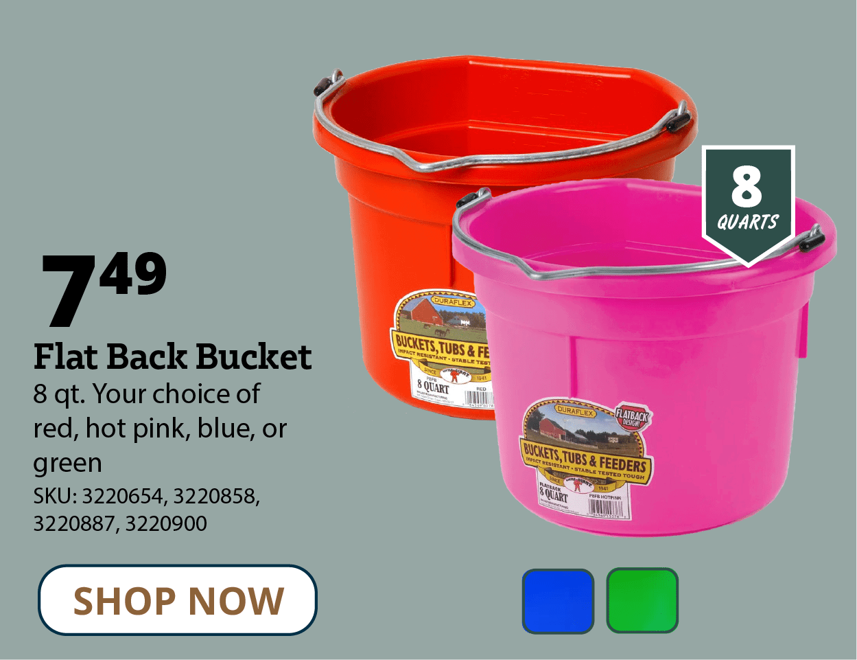 FLAT BACK BUCKET
