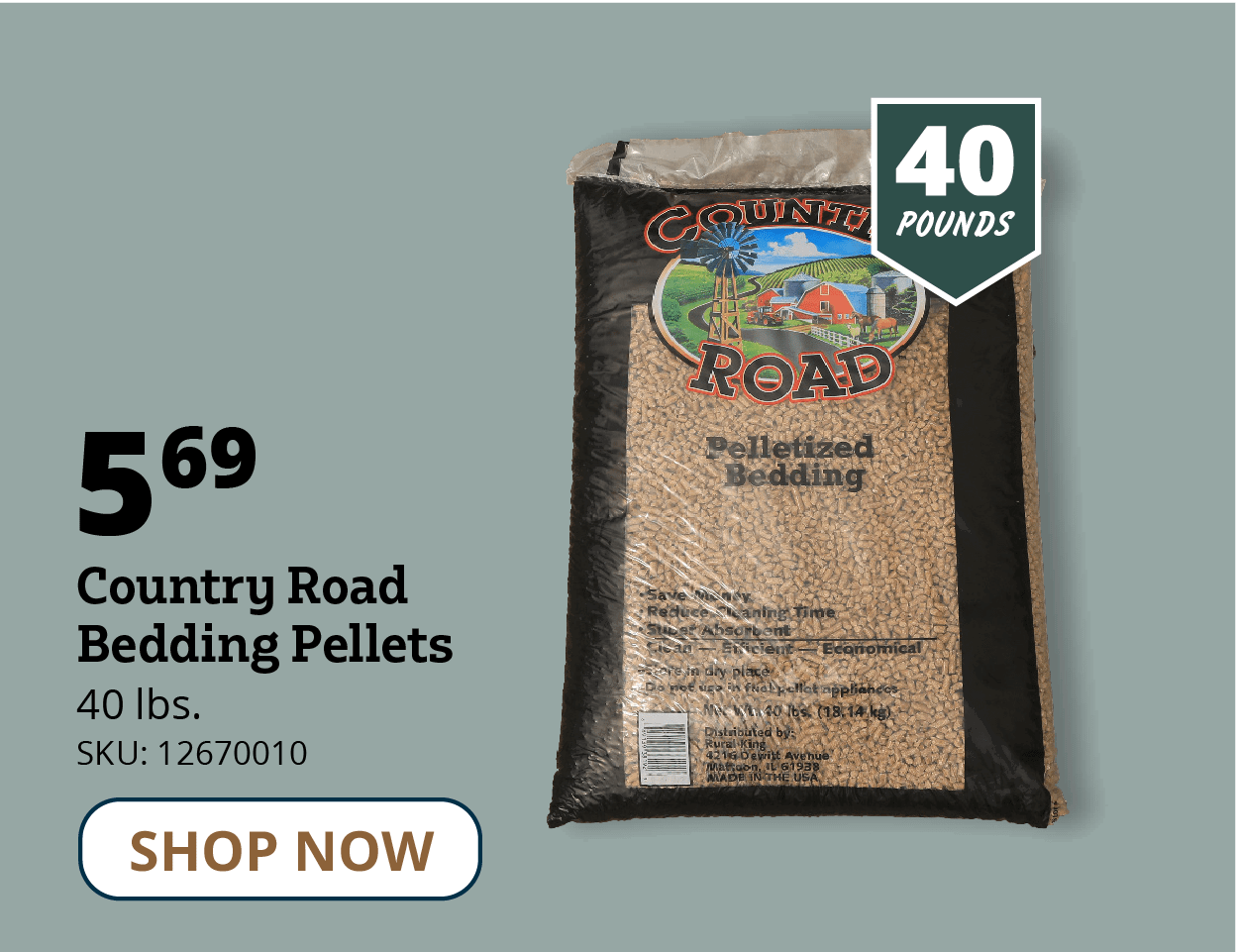 PELLET BEDDING 40LB