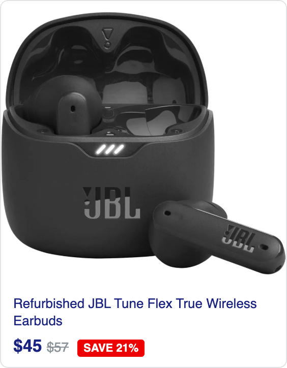 Refurbished JBL Tune Flex True Wireless Earbuds